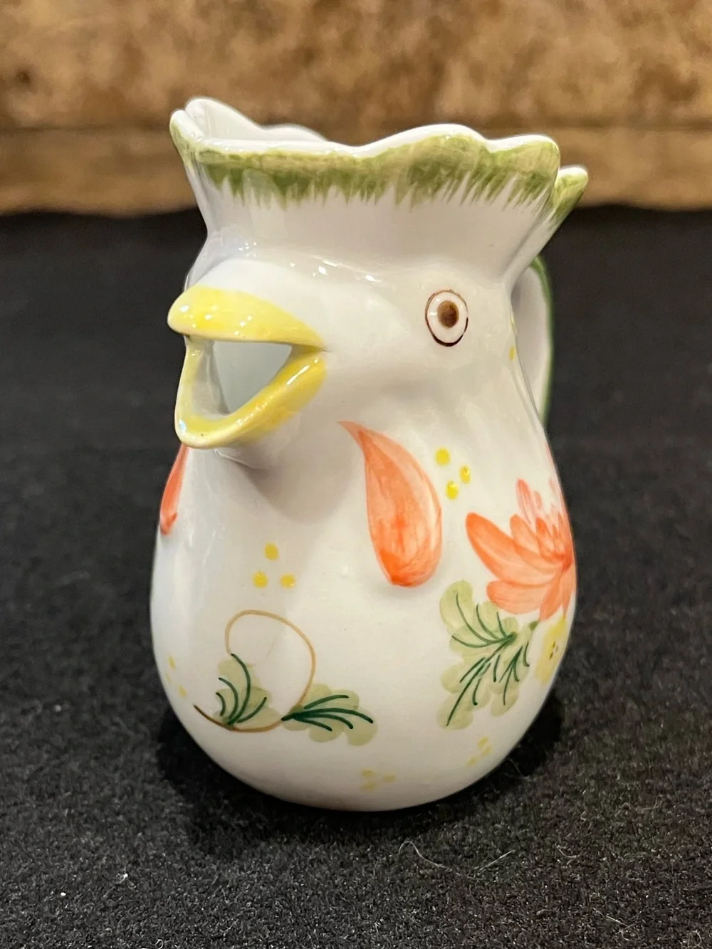 Hand-Painted Floral Porcelain Mini Rooster Creamer - Vase by Andrea by Sadek